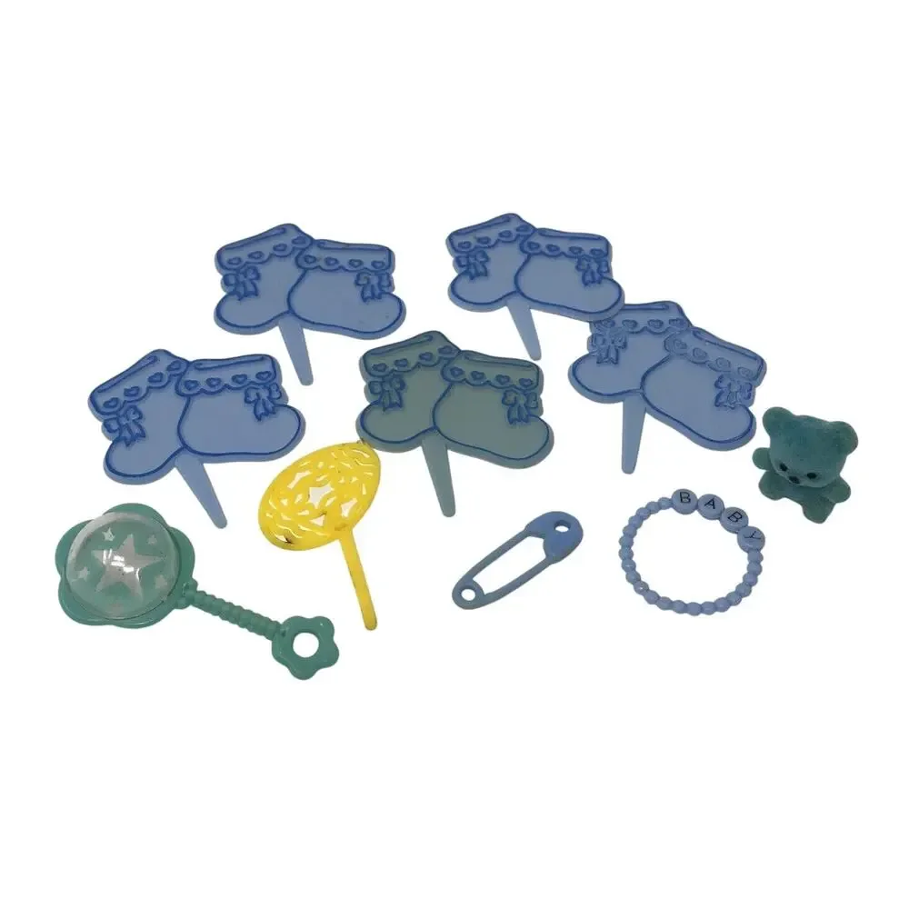 Vintage Baby Boy Shower Cake Topper Decorations Set